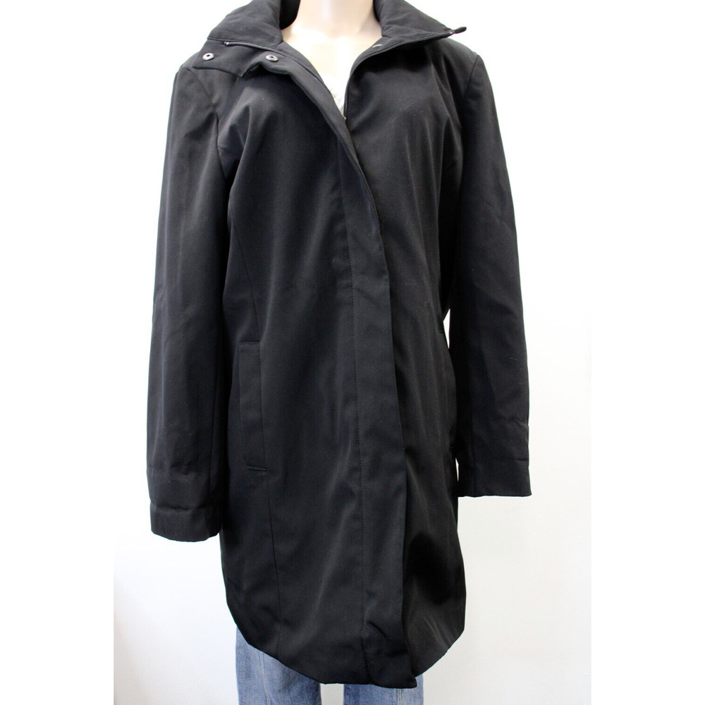 Calvin Klein Coat Womens Size XL Black Pockets‎ Long Sleeve Snap & Zip
